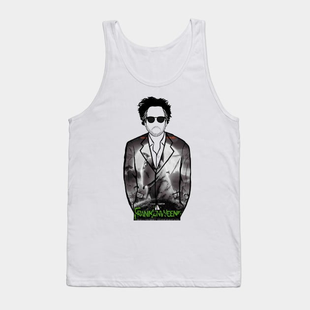 Tim Burton (Frankenweenie) Portrait Tank Top by Youre-So-Punny